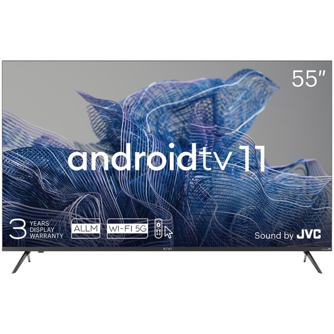Телевизор 55", UHD, Android TV 11, Black, 3840x2160, 60 Hz, Sound by JVC