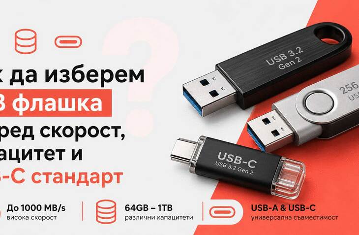Как да изберем USB флашка според скорост, капацитет и USB-C стандарт