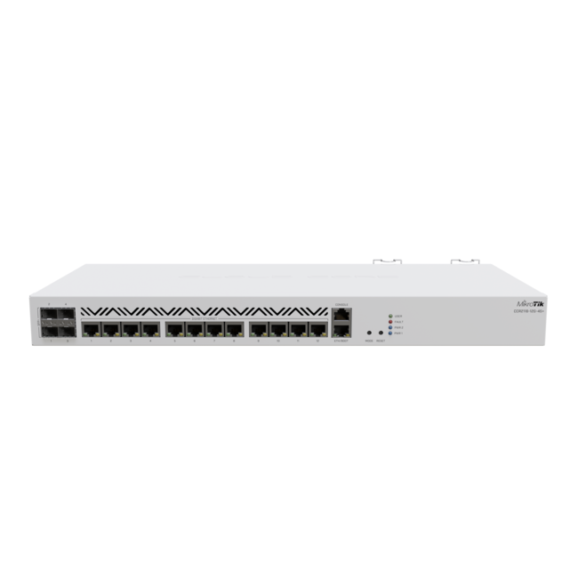 12-портов комутатор MikroTik CCR2116-12G-4S+ с 4 SFP+ порта