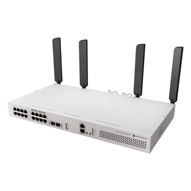 18-портов комутатор MikroTik CRS418-8P-8G-2S+5axQ2axQ-RM