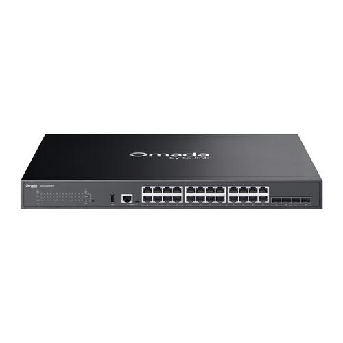 24-портов Gigabit Stackable Lite L3 управляем PoE++ комутатор с 4× 10G слота TP-Link Omada SG5428XMPP