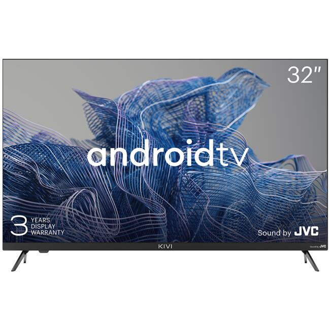 Телевизор KIVI 32", HD, Google Android TV, Black, 1366x768, 60 Hz, Sound by JVC