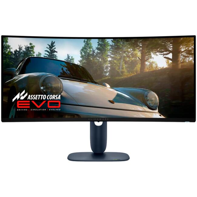 Alienware LED монитор AW3425DW - 34.2 инча, UW-QHD, 240 Hz, QD-OLED, извит 1800R