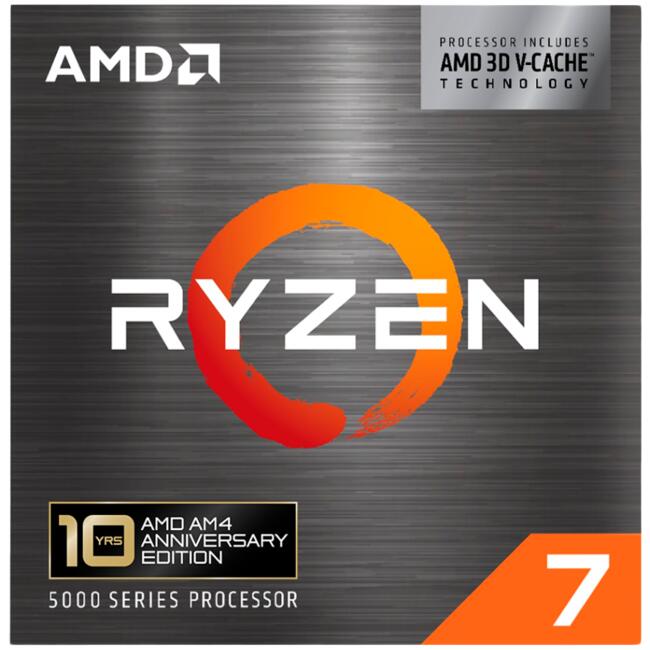 AMD централен процесор за настолен компютър Ryzen 7 5800X3D, 8 ядра/16 нишки, до 4,5 GHz, AM4