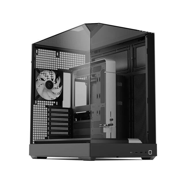 APNX Компютърна кутия V2-F-BK-v1 - ATX формат, черен цвят, за настолен компютър