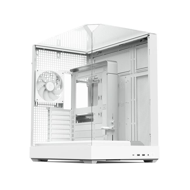 APNX компютърна кутия V2-F-WT-v1, формат ATX, бял цвят, за стандартни настолни конфигурации