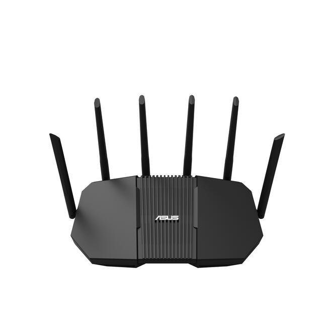 ASUS безжичен рутер RT-BE90U - BE9400, трилентов 2.4/5/6 гигахерца, 2.5 гигабитов Ethernet, черен