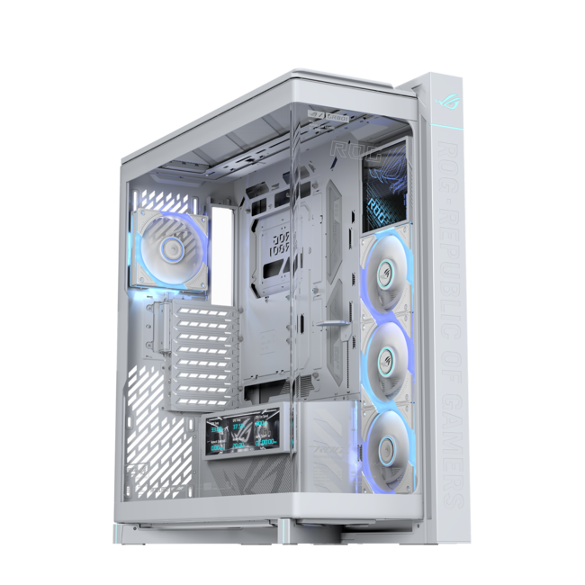 ASUS Кутия ROG CRONOX ARGB - E-ATX Mid-Tower, бяла, със закалено стъкло и ARGB LED осветление