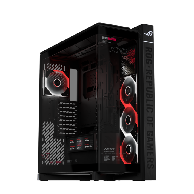 ASUS Кутия за компютър ROG CRONOX ARGB - E-ATX Mid-Tower, адресируема RGB подсветка, черна