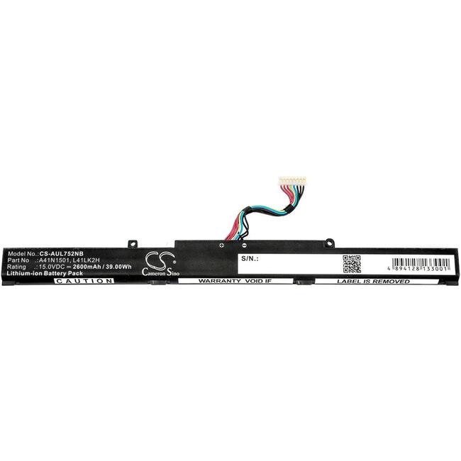 Батерия за лаптоп  ASUS GL752JW, VivoBook Pro N552VW-FI035T, VivoBook Pro N752VX-GC084T, A41N1501 LiIon 15V 2600mAh CAMERON SINO
