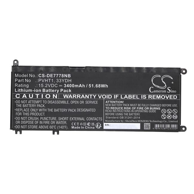Батерия  за лаптоп DELL G3 15, G5 15 5587, INS 15PD-1863BL, Latitude 15 3590, 33YDH, W7NKD, LiIon 15.2V  3400mAh CAMERON SINO