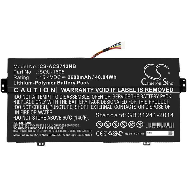 Cameron Sino Батерия за лаптоп Acer Spin 7 SF713-51/SP714-51, SQU-1605, LiPo, 15.4V, 2600mAh