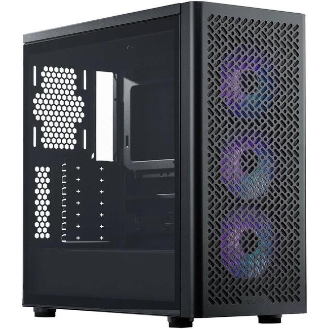 Cooler Master кутия за компютър Elite 500 - ATX формат, черен цвят, просторен дизайн за компоненти