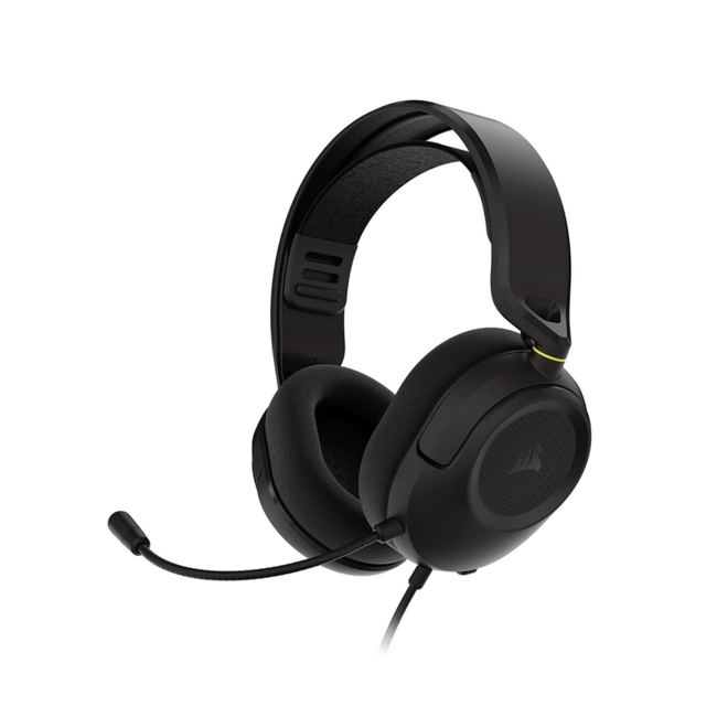 Corsair Геймърски слушалки с микрофон HS35 v3 Carbon, 3.5 мм жак, стерео звук, удобен дизайн