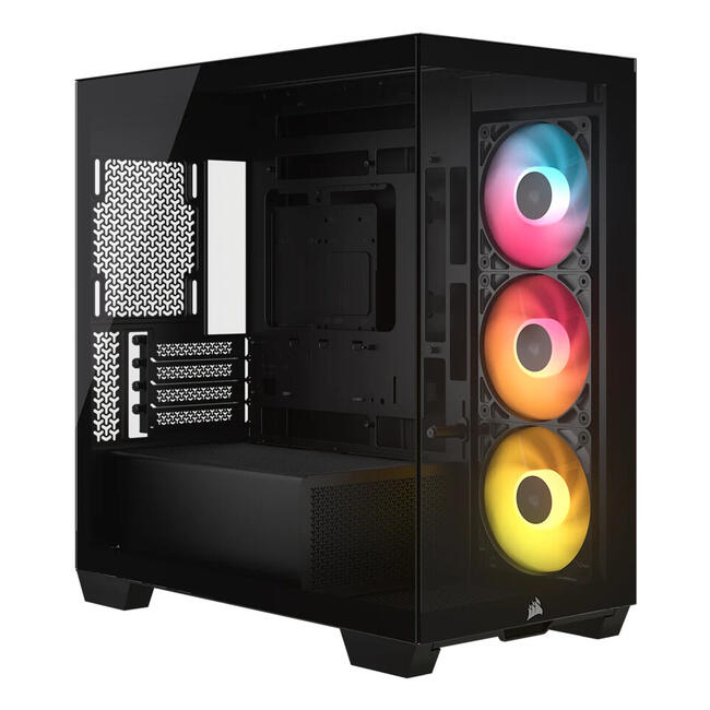 Corsair компютърна кутия 2800X RS-R ARGB - формат Midi Tower, адресируемо RGB осветление, черна