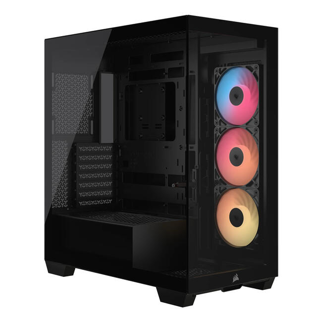 Corsair Компютърна кутия 3500X RS-R ARGB - Midi Tower, черна, за ATX, с адресируемо RGB осветление