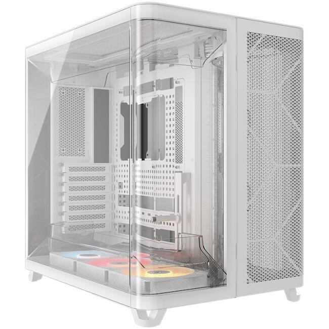 Corsair компютърна кутия AIR 5400 RS-R ARGB, Mid-Tower, бяла, със закалено стъкло и ARGB осветление