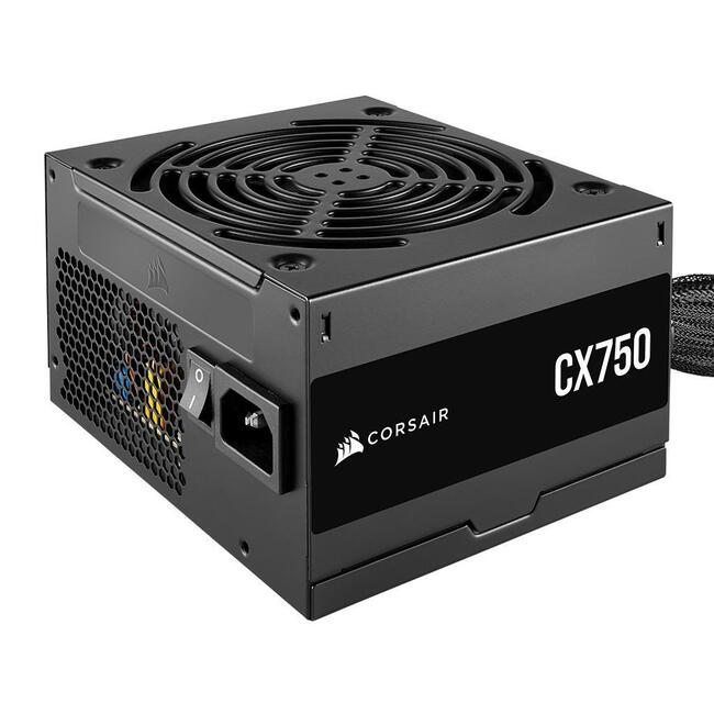 Corsair Захранващ блок CX750, 750 W, 80 Plus Bronze, висока ефективност за настолен компютър