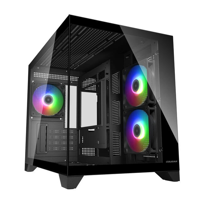 Cougar компютърна кутия CGR-2QA6B-RGB - Mini Tower, RGB осветление, Micro-ATX съвместимост