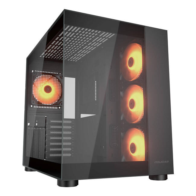 COUGAR компютърна кутия CGR-5KA1B-RGB - среден формат Midi Tower, черен цвят, RGB осветление