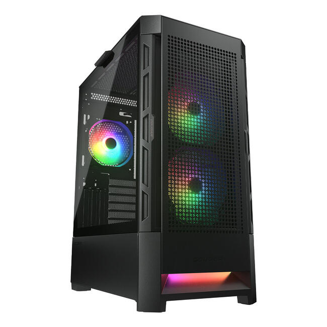 COUGAR компютърна кутия CGR-5ZD1B-RGB, формат Midi Tower, RGB осветление, черна, с гейминг дизайн