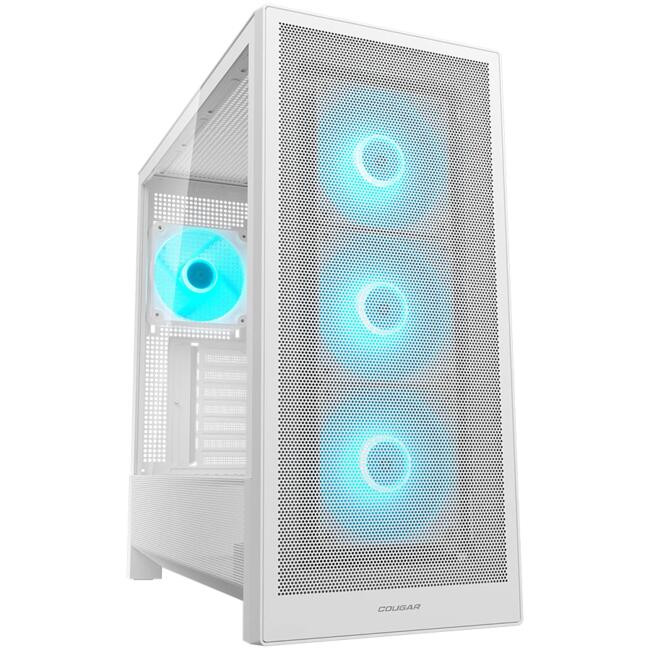 COUGAR Компютърна кутия MX230 RGB - Mid Tower за настолен компютър, бяла, RGB осветление