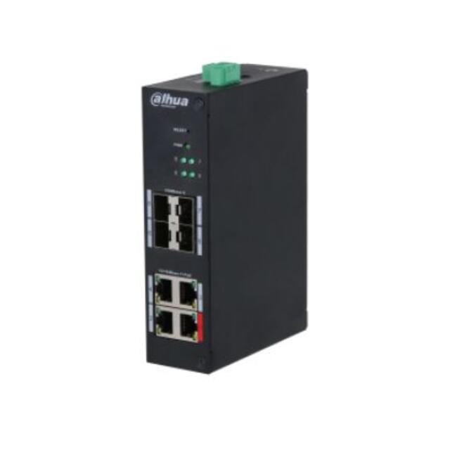 Dahua PoE суич HS4408-4ET-96-D, 4 порта, 96 W, за захранване на видеонаблюдение