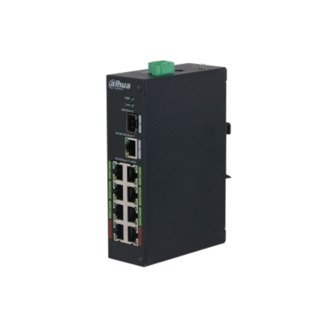 Dahua Суич ePoE LR2110-8ET-120 - 8 мрежови порта, за IP камери, захранващ бюджет до 120 W, версия D