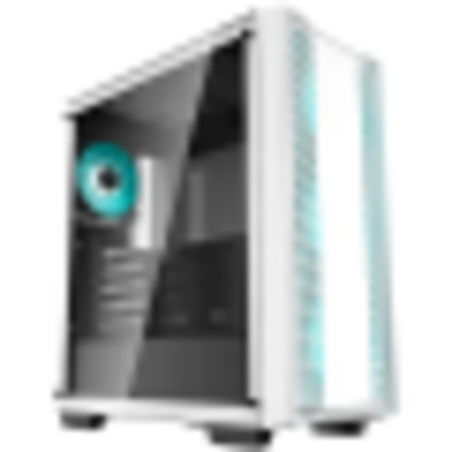 DeepCool Компютърна кутия CC560 WH V2, закалено стъкло, 4 предварително инсталирани LED вентилатора