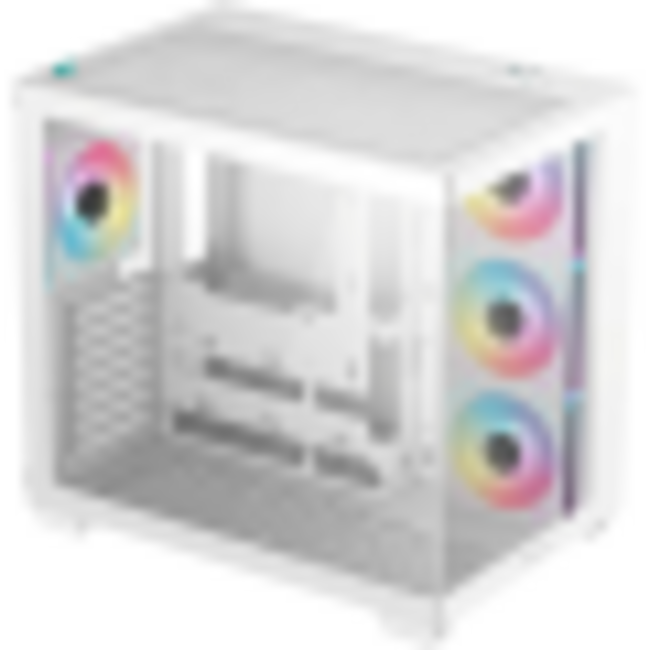DeepCool компютърна кутия CG530 4F WH, средна кула, стъклен и мрежест панел, 4 ARGB вентилатора