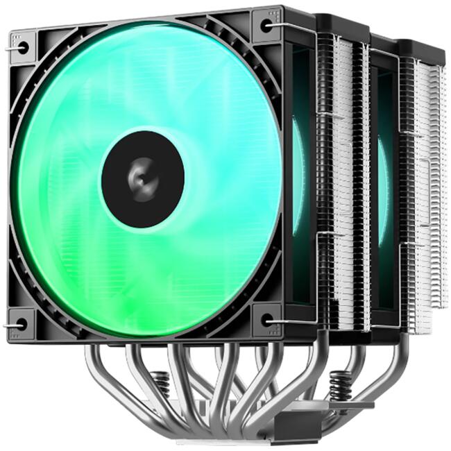 DeepCool въздушен процесорен охладител AG620 G2 ARGB - 2x120 мм PWM ARGB, 6 топлинни тръби