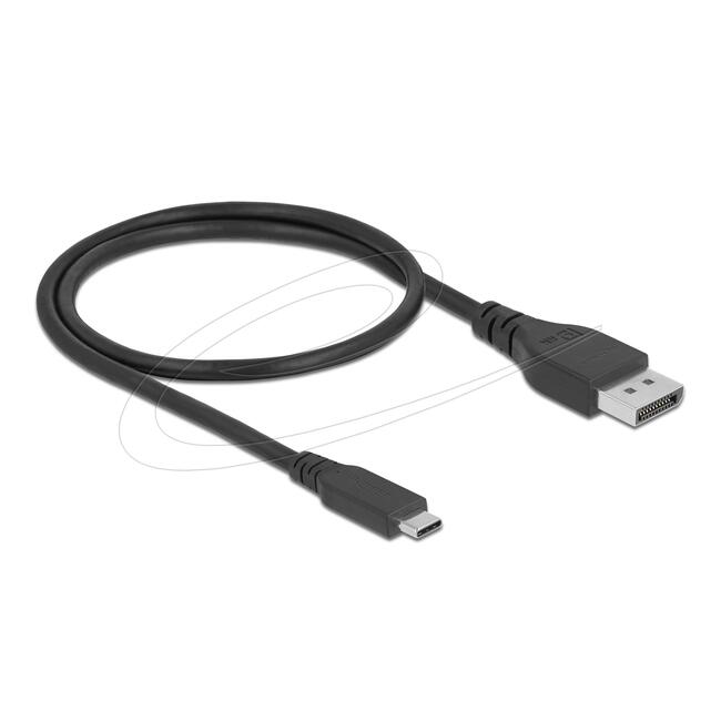 Delock двупосочен кабел USB Type-C към DisplayPort, 0.5 м, 8K 60 Hz, DP Alt режим, сертифициран