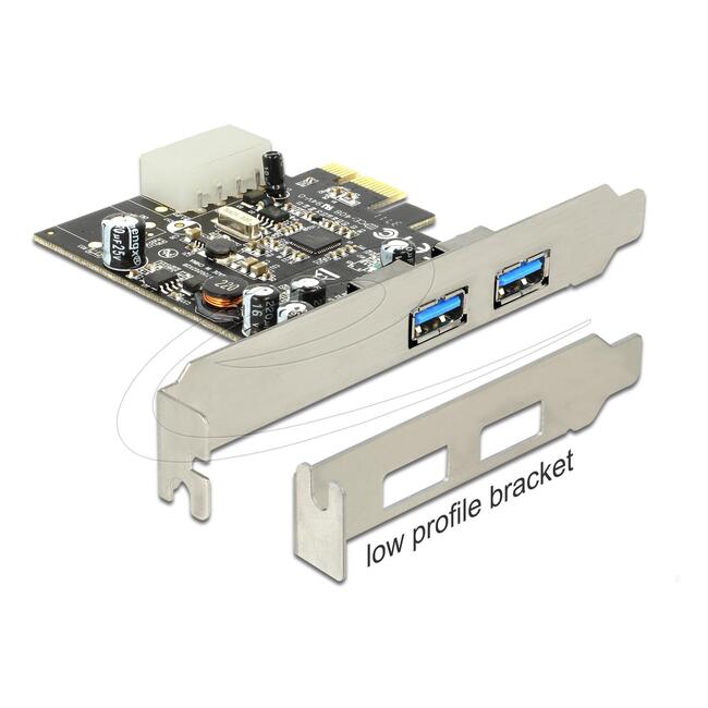 Delock PCI Express карта USB 3.0 - 2 порта USB 3.0, вътрешен контролер за настолен компютър