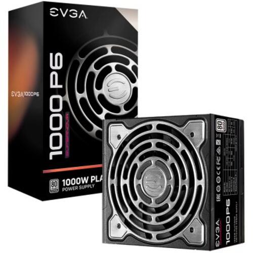 EVGA SuperNOVA 1000 P6, 80 Plus PLATINUM 1000W, Fully Modular, Eco Mode with FDB Fan, Includes Power ON Self Tester, Compact 140mm Size, 10 Year Warranty