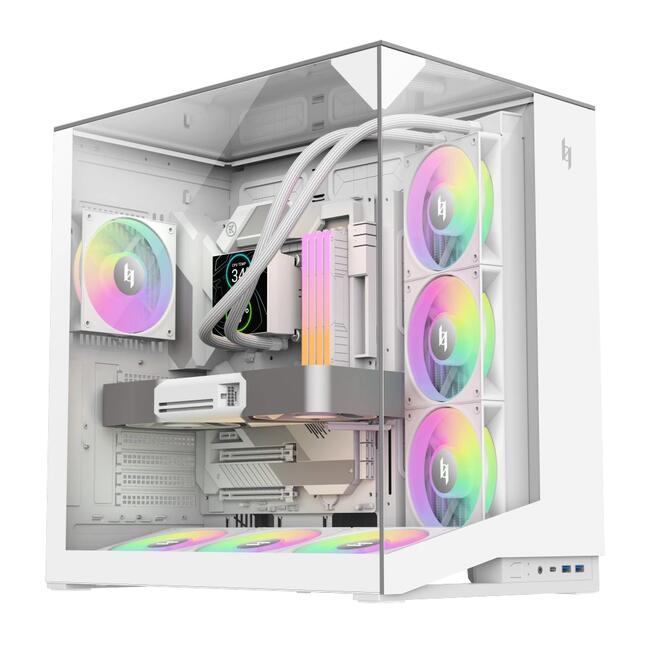 Gamemax кутия за настолен компютър NEX C56 VC WH - ATX формат за стандартни дънни платки, бял цвят