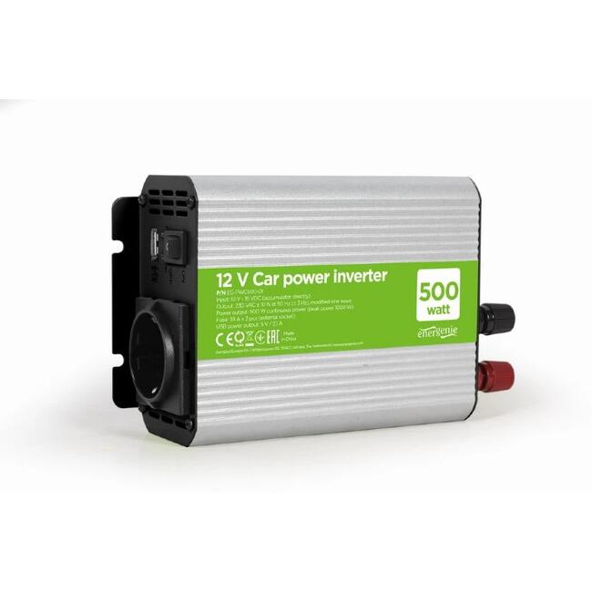 Gembird инвертор за автомобил Car power inverter - EG-PWC500-01 - 500W, USB-A