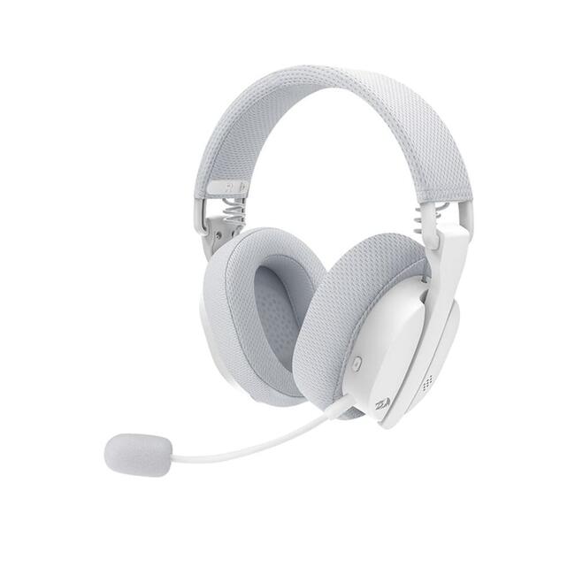 Геймърски слушалки Redragon Luce H888W с кабел и безжична Bluetooth връзка - бели