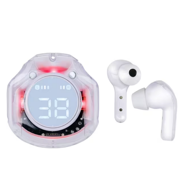 Grundig Безжични слушалки TWS прозрачни бели – шумопотискане, дълъг живот на батерията