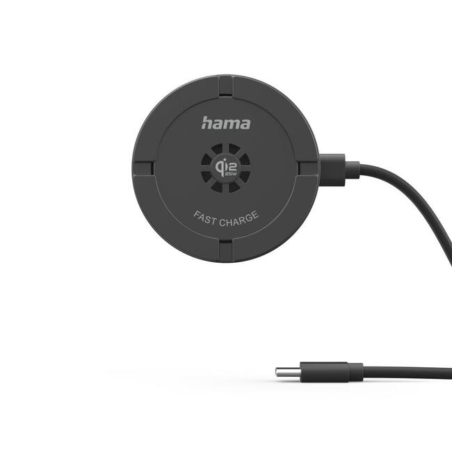 HAMA безжично зарядно устройство Qi2 за телефон - 25 W, бързо зареждане, съвместимо със стандарт Qi2