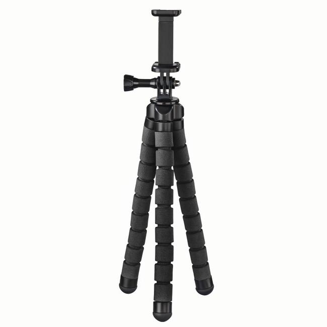 HAMA Трипод Flex за смартфон и GoPro, компактна височина 26 см, гъвкави крака, в черен цвят