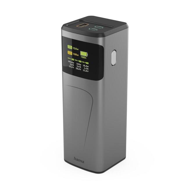 HAMA Външна батерия High Power, 24000 mAh, 150 вата, два USB-C порта и USB-A, бързо зареждане