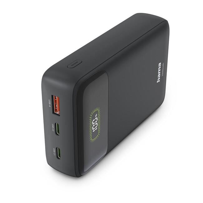 HAMA външна батерия PD20-W20 - 20000 mAh, 3 изхода, 2 USB-C и USB-A, бързо зареждане за телефон