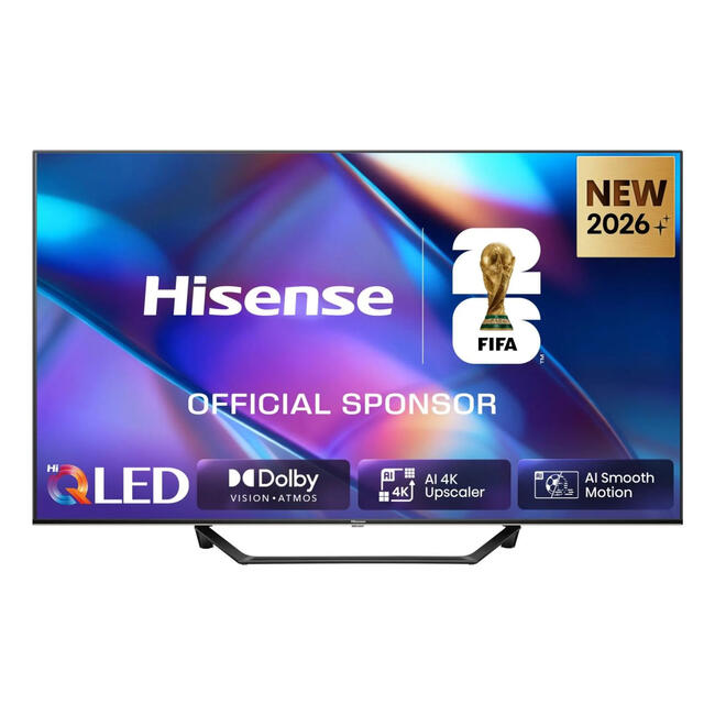 Hisense телевизор A7S - 139,7 см (55 инча), 4K Ultra HD, смарт функции, Wi-Fi, черен дизайн
