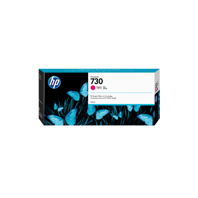 HP оригинален мастиленоструен патрон P2V69A № 730 - 300 мл, магента, за HP DesignJet T1700