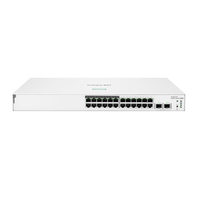 HPE Aruba Networking мрежов суич Instant On 1830 - 24 гигабитови порта, PoE 195 W, 2 SFP порта