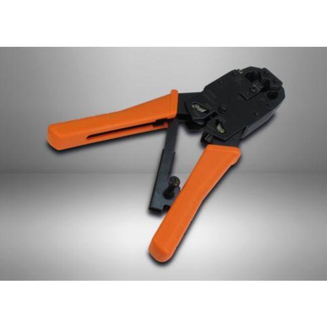 Inter Tech клещи за кримпване HT-2008R - за RJ45, RJ11 и RJ12 конектори, с тресчотъчен механизъм