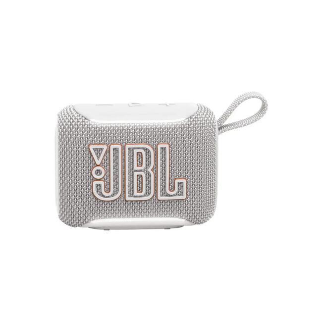 JBL Преносима Блутут колонка GO 5, бяла - мощност 4,8 вата, батерия до 8 часа, зареждане USB Type-C