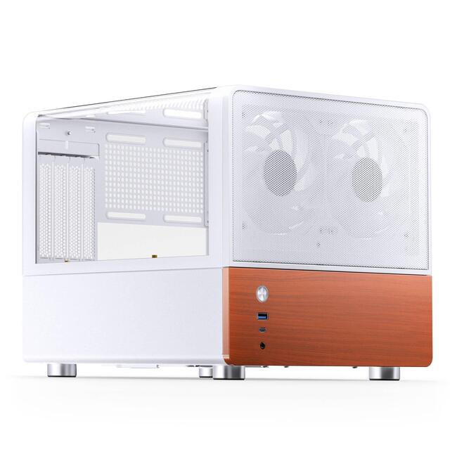 Jonsbo компютърна кутия V12, Micro-ATX, бяла, за компактни настолни компютърни конфигурации