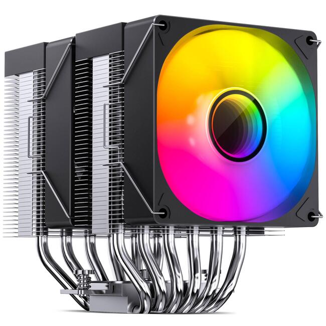 Jonsbo Охладител за процесора CR-1400 DV2 ARGB - черен, с адресируема RGB подсветка за компютър