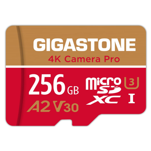 Карта памет Gigastone 256GB 4K GamerPro MicroSDXC A2, U3, V30 с SD адаптер